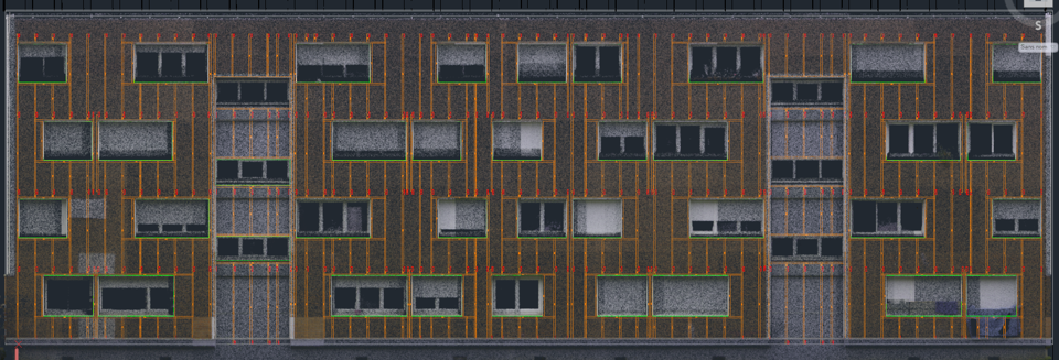 reconstitution par scan 3D de la façade et calepinage