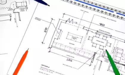 Dessin 2D vue de haut d'une maison 